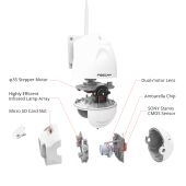 Foscam FI9928P - 1080p Outdoor Wireless 4x Optical Zoom PTZ Security Camera with Starvis Colour Night Vision