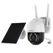 Foscam B4 - 2K 4MP Outdoor Pan/Tilt WiFi Battery IP Security Camera with Solar Panel & Spotlights 