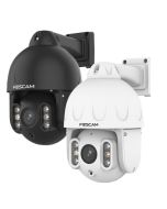 Foscam SD8EP - 4K 8MP Outdoor PoE Auto Tracking PTZ IP Camera with 2-Way Audio, 4x Optical Zoom, AI Human / Vehicle Detection and Spotlight / Siren Alarm